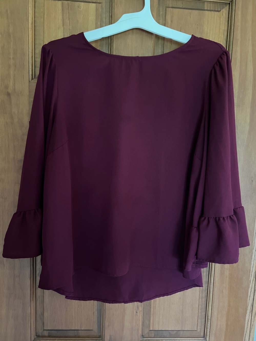 Apt. 9 Plum Ruffle Sleeve Blouse-XL
